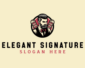 Retro Stylish Gentleman logo design