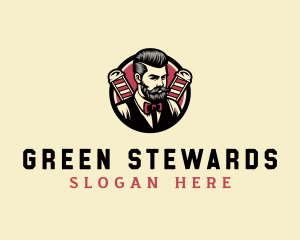 Retro Stylish Gentleman logo design