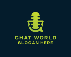 Microphone Chat Podcast logo design