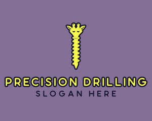 Giraffe Screw Drill logo design