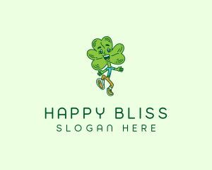 Happy Shamrock Clover  logo design