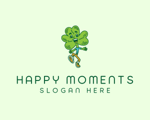 Happy Shamrock Clover  logo design