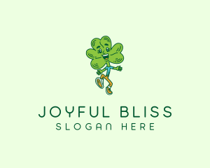 Happy Shamrock Clover  logo design