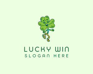 Happy Shamrock Clover  logo design