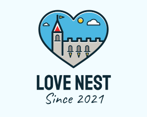 Castle Sky Heart logo design