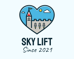 Castle Sky Heart logo design