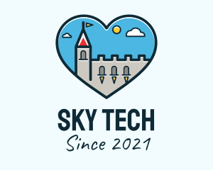 Castle Sky Heart logo design