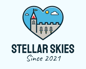 Castle Sky Heart logo design