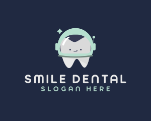 Astronaut Dental Tooth logo design