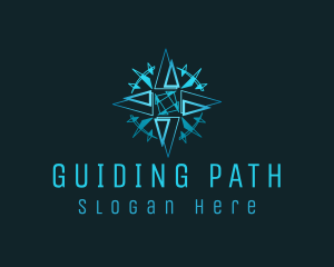 Blue Directional Compass logo design