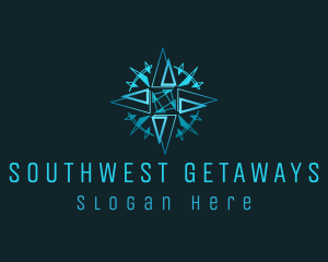 Blue Directional Compass logo