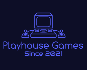 Purple Computer Game  logo design