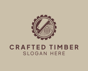 Saw Blade Log Cabin logo design