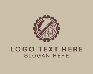 Slab - Saw Blade Log Cabin logo design