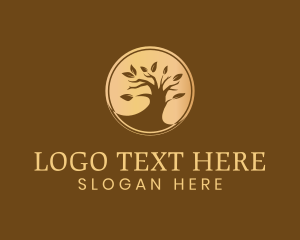 Metallic Gold Tree logo