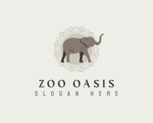 Mandala Elephant Zoo logo design