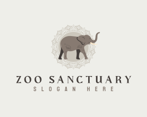 Mandala Elephant Zoo logo design