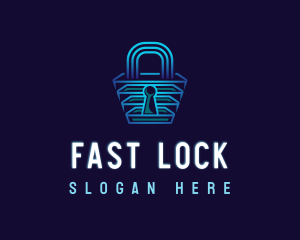 Security Padlock Technology logo design