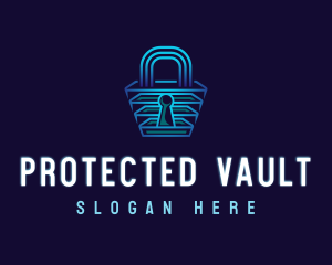 Security Padlock Technology logo design