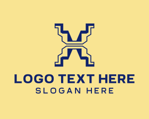 Zigzag Geometric Letter X logo