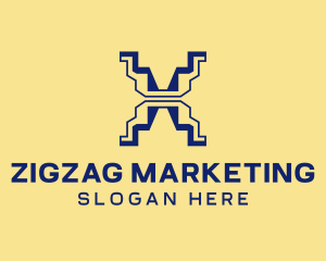 Zigzag Geometric Letter X logo