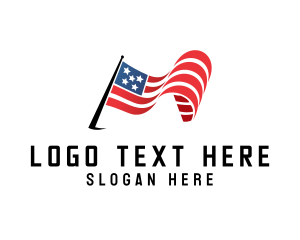 Waving American Flag logo