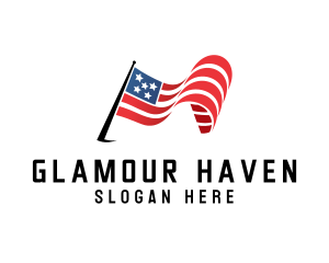 Waving American Flag logo