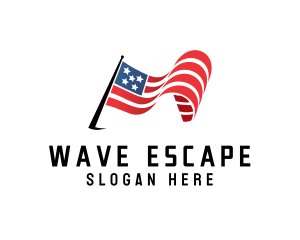 Waving American Flag logo