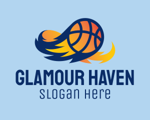 Flaming Basketball Comet  Logo