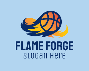 Flaming Basketball Comet  logo design