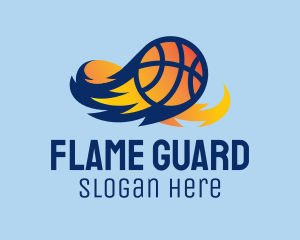 Flaming Basketball Comet  logo design