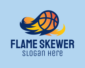 Flaming Basketball Comet  logo design