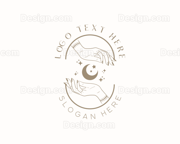 Mystical Moon Hand Logo