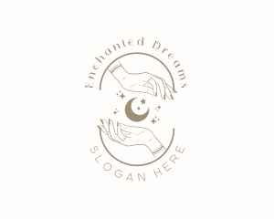 Mystical Moon Hand logo design
