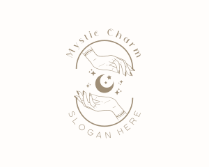 Mystical Moon Hand logo design