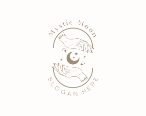 Mystical Moon Hand logo design