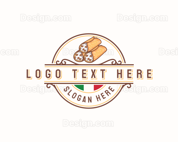 Italian Cannoli Dessert Logo