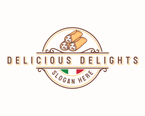 Cannoli Italy Dessert logo design