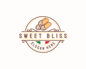 Italian Cannoli Dessert logo design