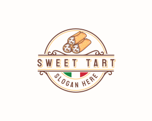 Italian Cannoli Dessert logo design