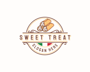 Italian Cannoli Dessert logo design