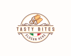 Cannoli Italy Dessert logo design