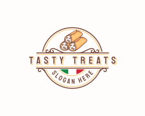 Italian Cannoli Dessert logo design