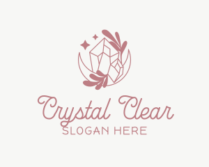 Whimsical Moon Crystal logo design