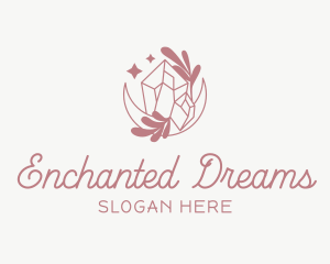 Whimsical Moon Crystal logo design