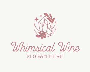 Whimsical Moon Crystal logo design