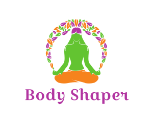 Leaves Yoga Meditation logo design