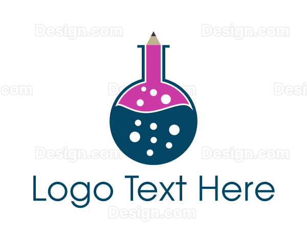 Laboratory Flask Pencil Logo