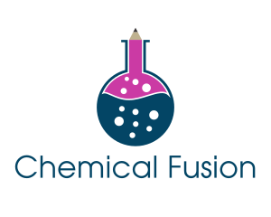 Laboratory Flask Pencil logo design