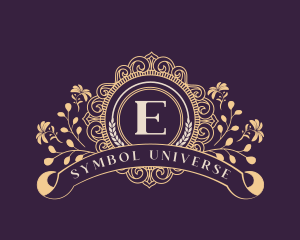 Floral Epsilon Symbol Ornament logo